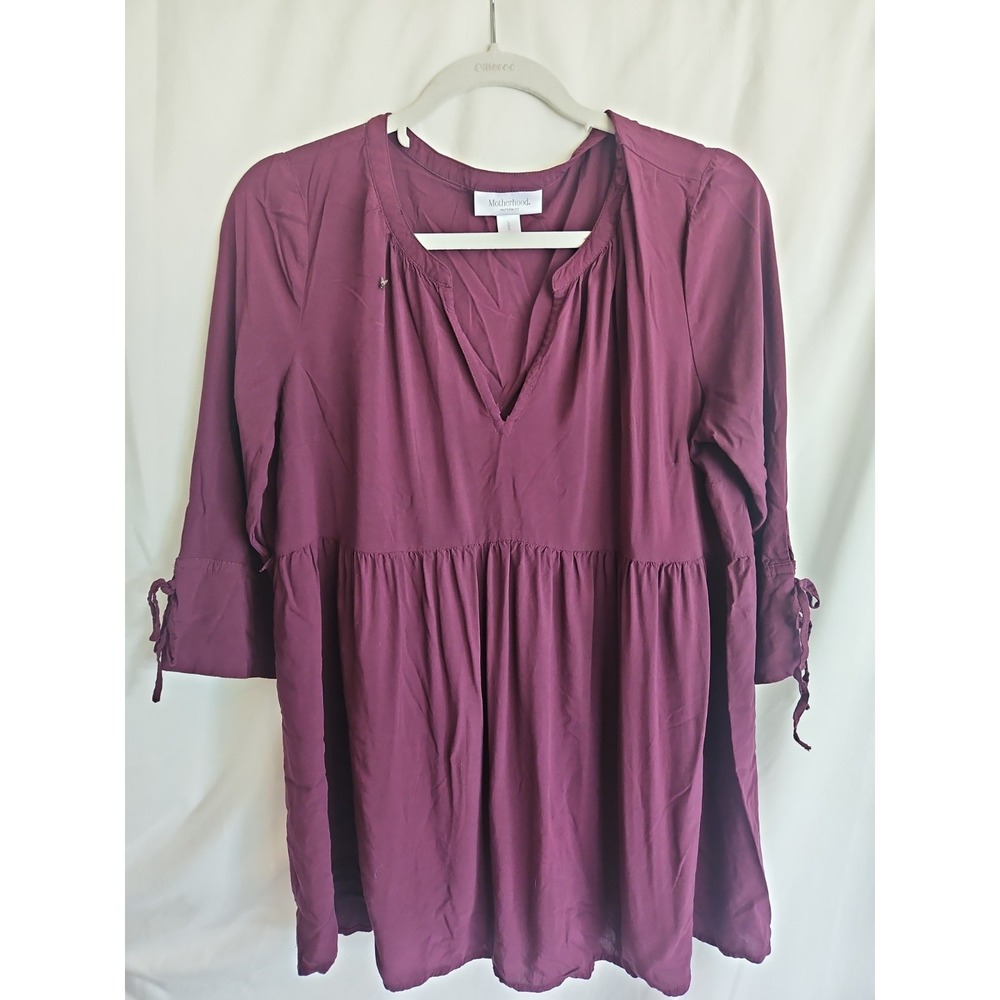Motherhood Maternity Plum Long Sleeve Tunic Blouse